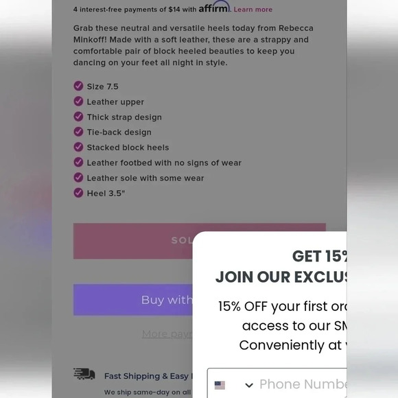 || REBECCA MINKOFF || block heeled sandals - Picture 11 of 11